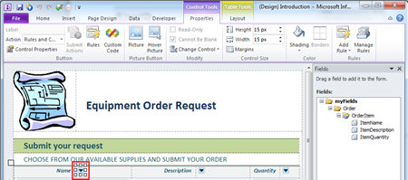 Equipment Order Request Form