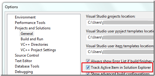 Visual Studio 2008 - Track Active Item in Solution Explorer