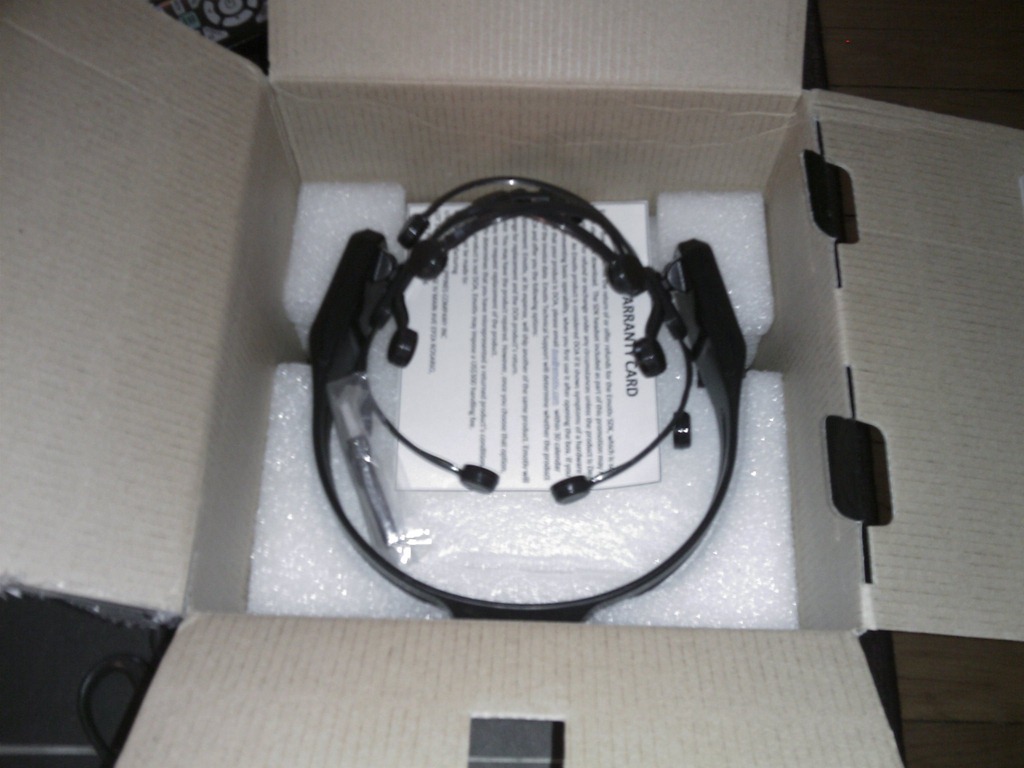 Epoc neuroheadset in packaging.