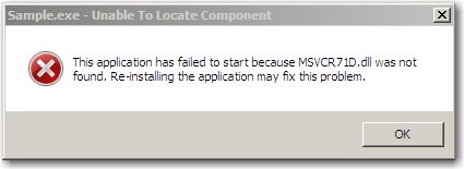 This application has failed to start because MSVCR71D.dll was not found. Re-installing the application may fix this problem.