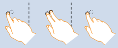 Press-and-tap gesture