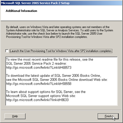 SQL Server Service Pack 2 Setup