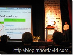 Maor David-Pur is demonstrating Windows Azure 