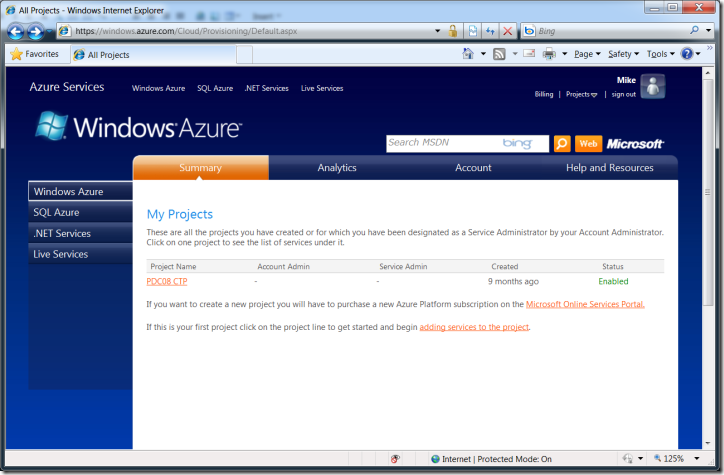 Azure Portal Projects