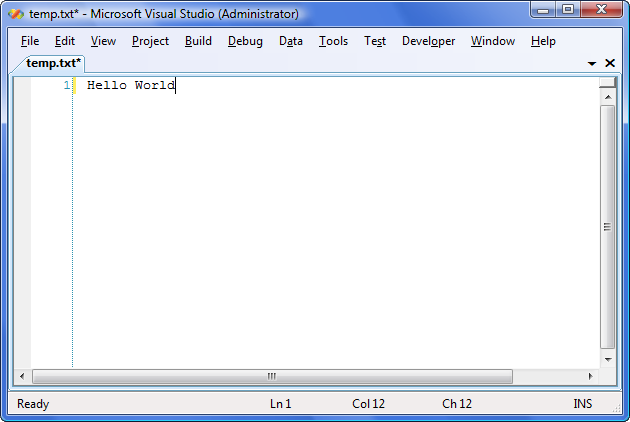 Text Editor - Visual Studio