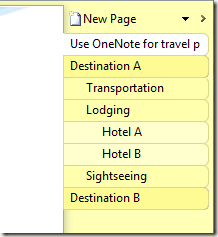 OneNote 2010, 3rd level pages
