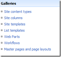 Master pages and page layouts gallery