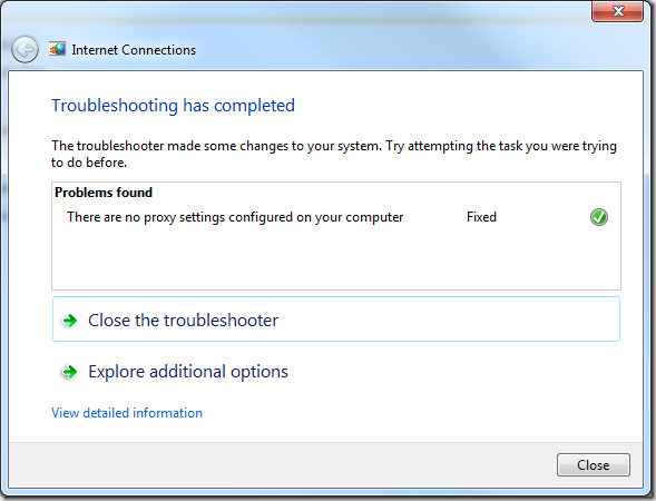 TroubleshootingCompleted