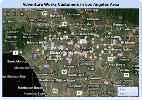 Reporting Services Map with geospatial data from database and Bing Maps as background