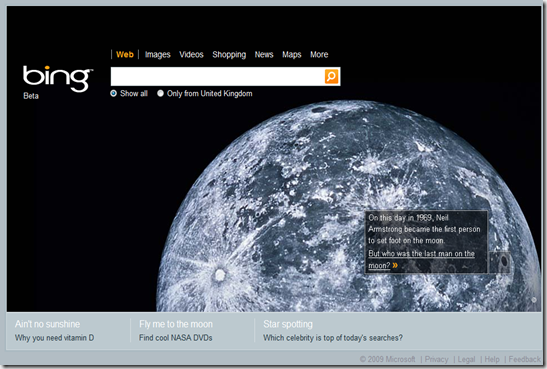 Bing on the moon