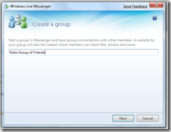 Give your windows live group a name