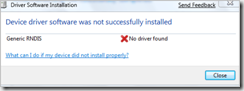 E650 and windows 7 device driver software was not succesully installed