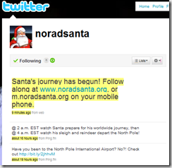 Track Santa on Twitter
