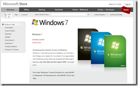 Windows 7 pre order in the UK from Microsoft Store