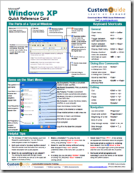 Windows XP quick reference card