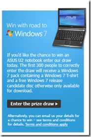 Win a laptop with the road to windows 7