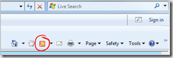 RSS icon on IE8 toolbar