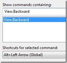 Object Browser View Backward