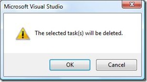 Delete User Task Confirmation Prompt