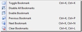 Bookmark Commands on Edit menu