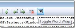 Word Wrap button on toolbar
