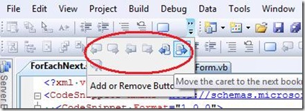 Fallen-off Buttons available in the toolbar drop down menu