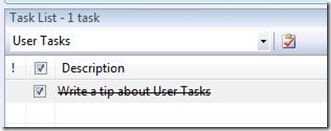 task List with User Task completed