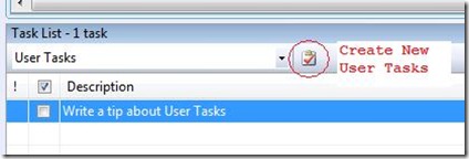 Task List showing a User Task