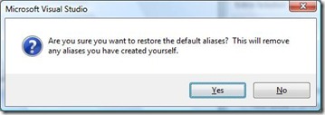 Reset aliases warning prompt