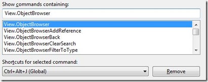 Object Browser Keyboard Shortcut