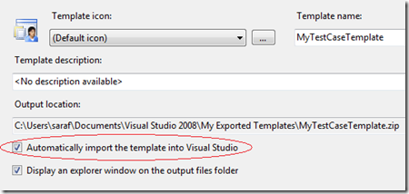 Automatically import template option