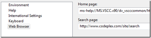 Web Browser search option