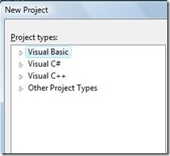 New Project Dialog in General Development Settings