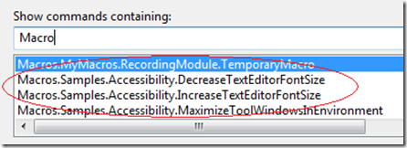 Accessibility macros in Tools Options Keyboard settings