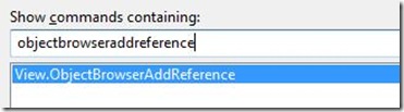 Add Reference to Solution From Object Browser Keyboard Shortcut