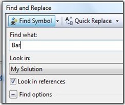 Find Symbol Tool Window