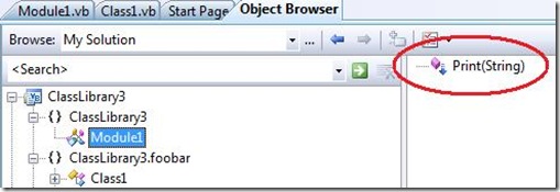 Object Browser displaying an Extension Methods
