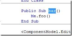 where function bar() is defined in editor