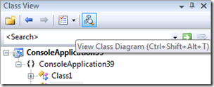 View Class Diagram toolbar icon tooltip
