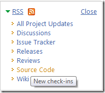 RSS feed for new check-ins