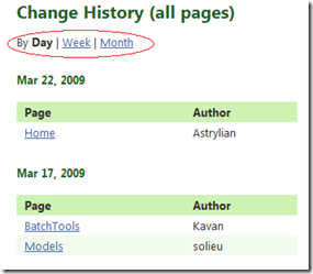 Change History across all pages