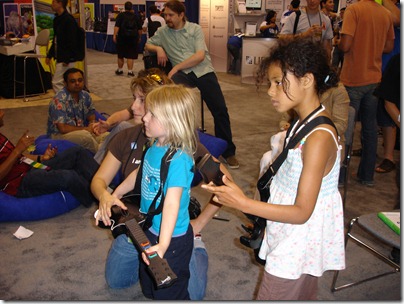 little kids rocking guitar hero