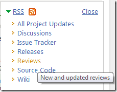 Releases RSS feed and Reviews RSS feed
