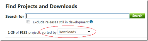sort by downloads