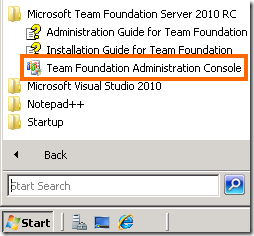 Team Foundation Administration Console