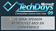 Sebastien Bovo - speaker aux TechDays 2009