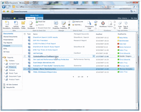 Document library view in SP2010
