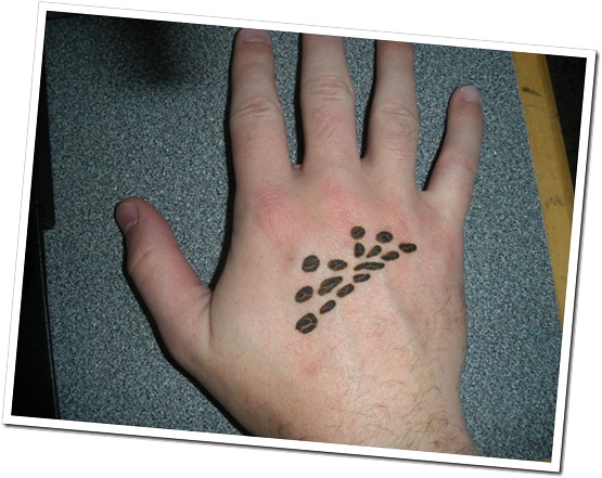 A henna tattoo. It's the new MSDN logo.