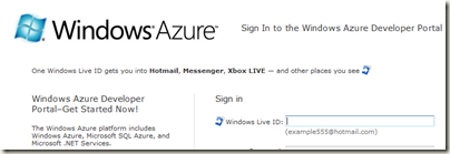 Sign in to redeem your Windows Azure token