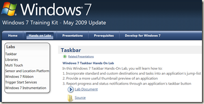 Windows 7 RC Developer Training Kit